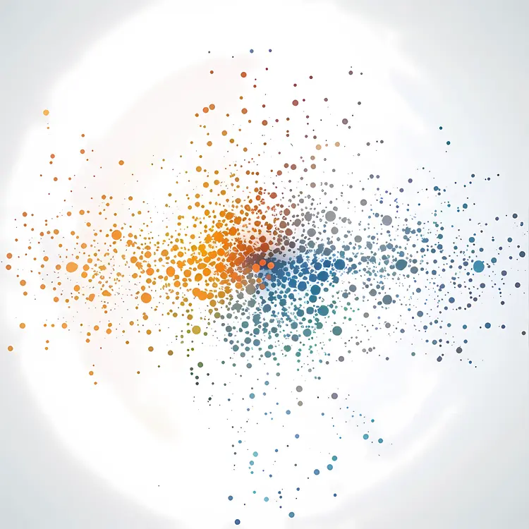 Colorful dots in abstract pattern