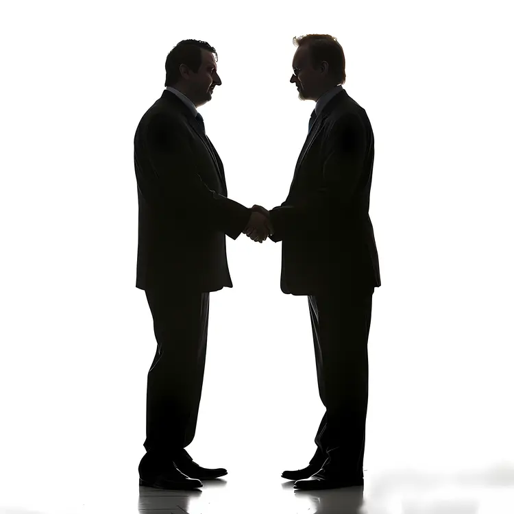 Silhouette of Business Handshake