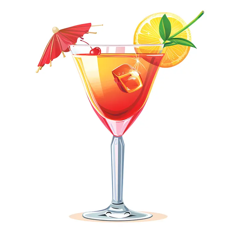 Cocktail with Orange and Umbrella