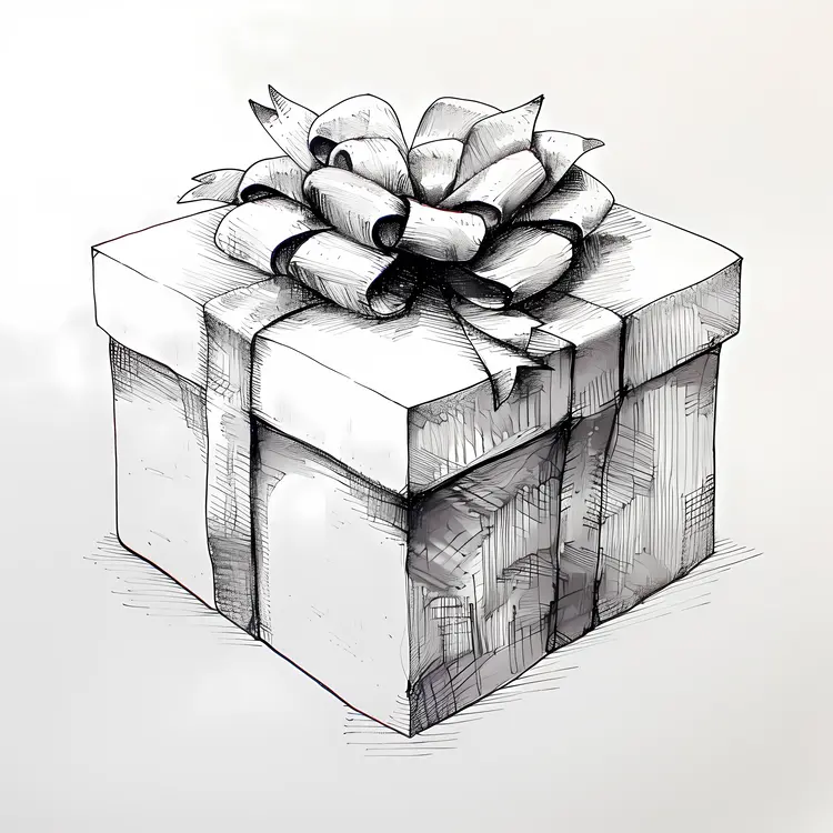 Sketch of Gift Box with Bow