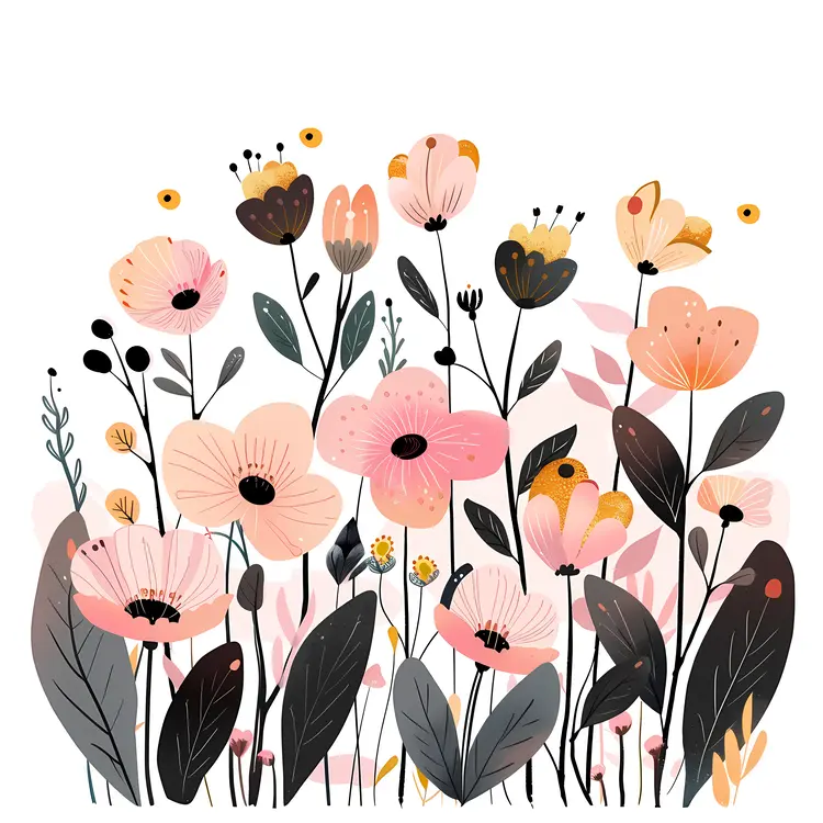 Pink Flowers in a Garden
