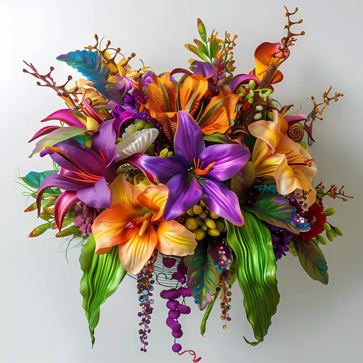 Colorful Floral Arrangement with Lilies