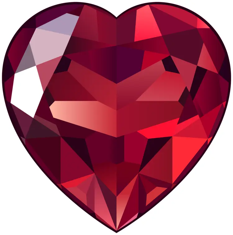 Shiny Red Heart Gem
