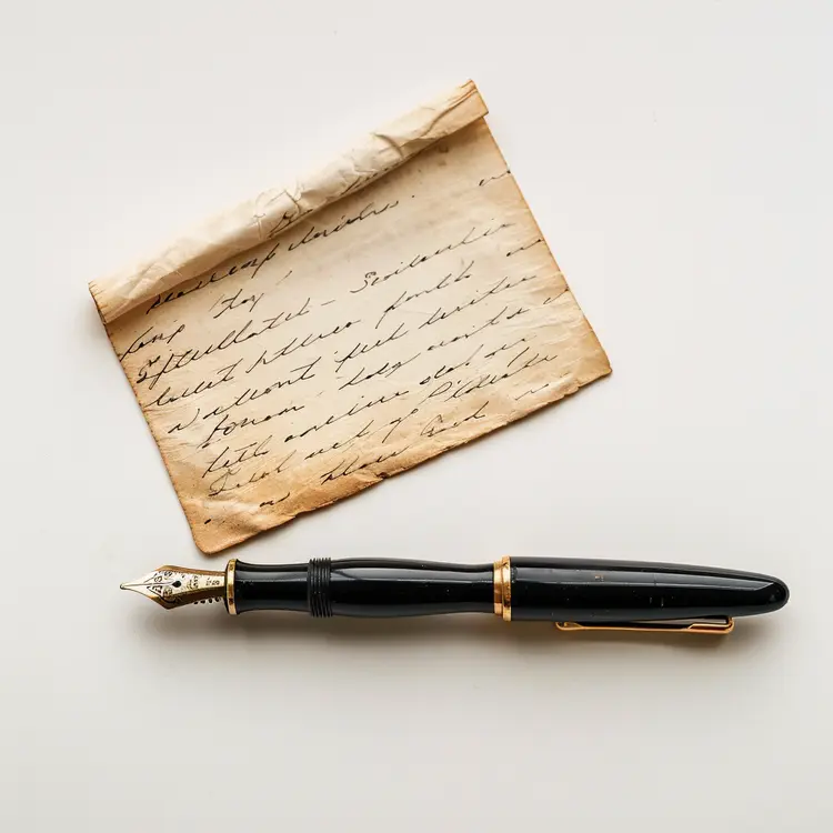 Fountain Pen and Antique Letter