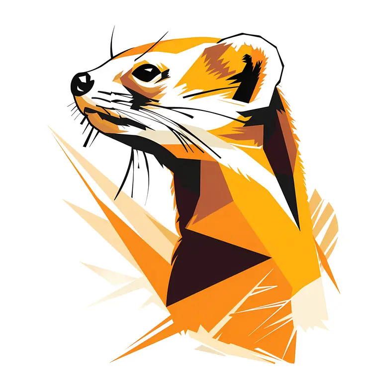 Colorful Abstract Geometric Ferret