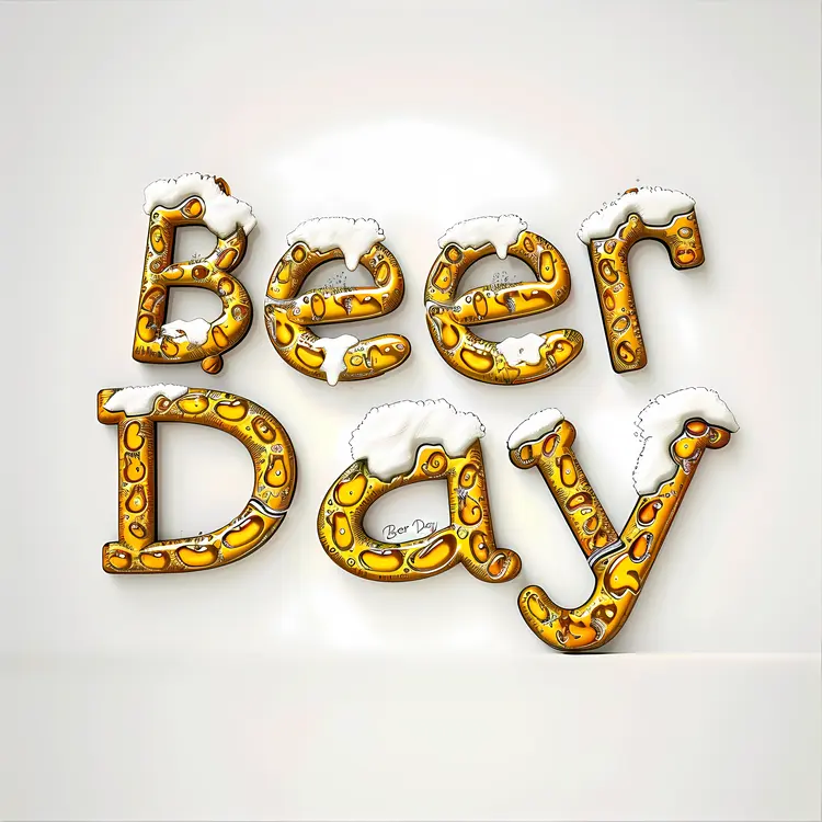 Beer Day Celebration with Snowy Letters