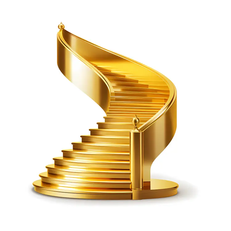 Elegant Golden Spiral Staircase