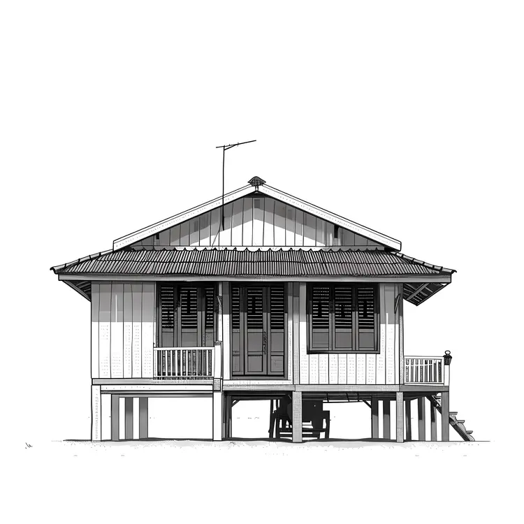 Traditional Wooden House on Stilts