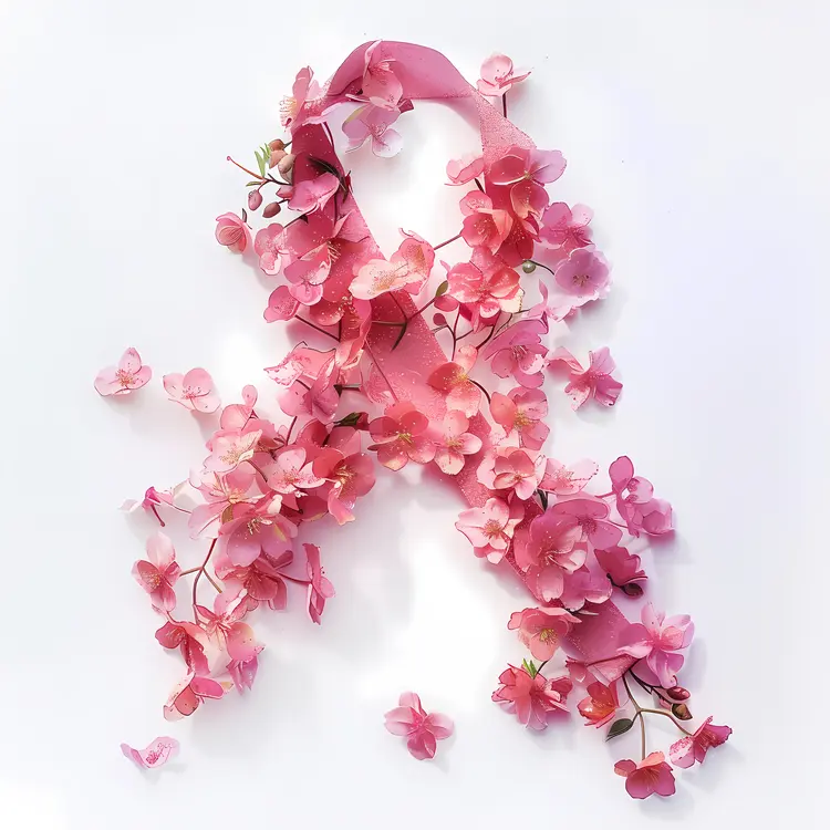 Pink Flower Ribbon for Awareness