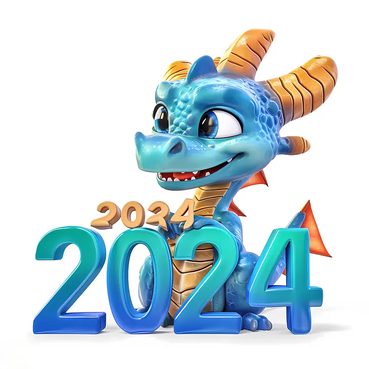 Blue Dragon with Horns and 2024