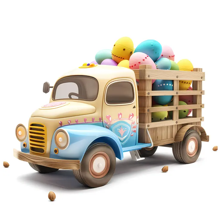 Small Truck with Easter Eggs