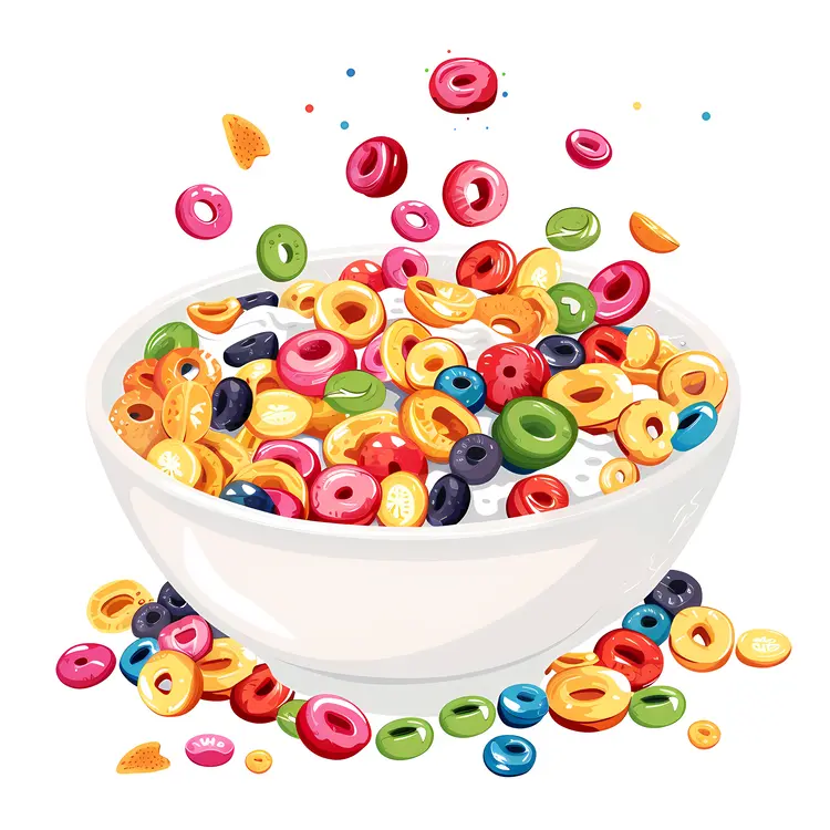 Colorful Cereal in a Bowl
