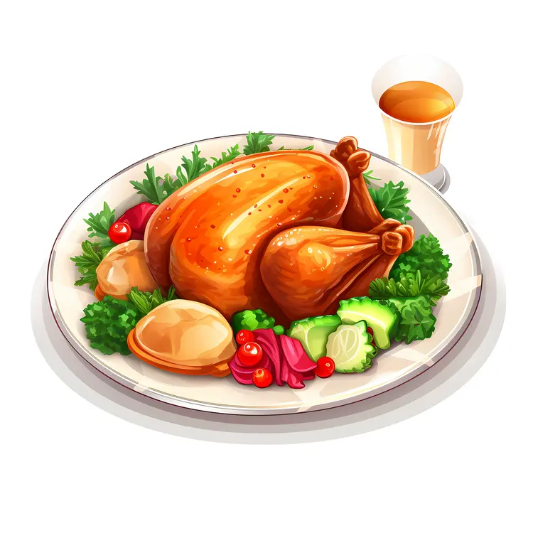 Roast Chicken with Vegetables and Gravy