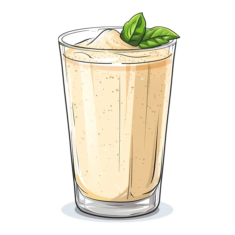 Refreshing Vanilla Milkshake with Mint Leaves