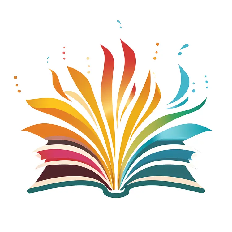 Open Book with Colorful Pages