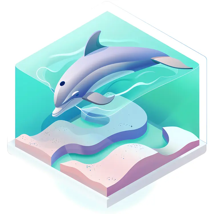 Dolphin in a 3D Water Scene
