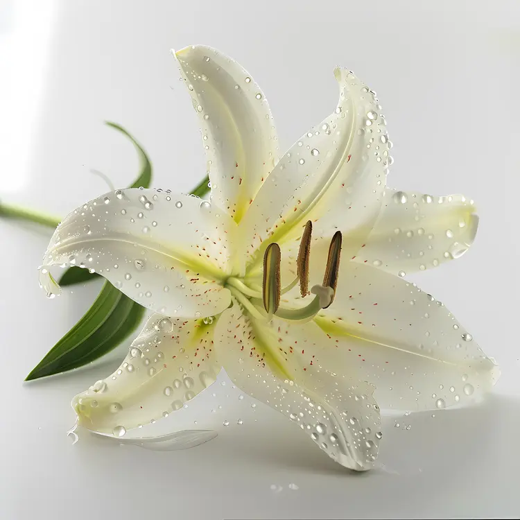 White Lily with Water Droplets