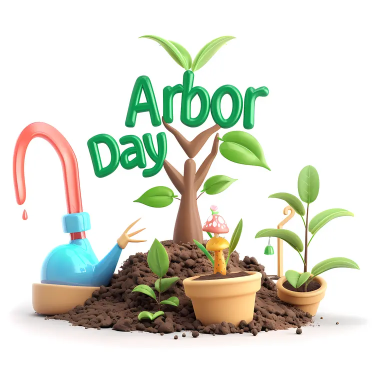 Arbor Day Celebration with Plants