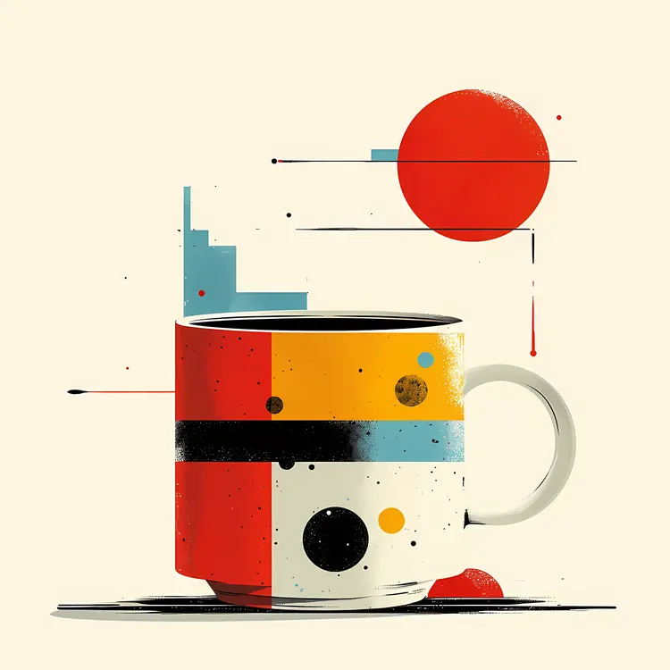Colorful Artistic Cup with Geometric Patterns