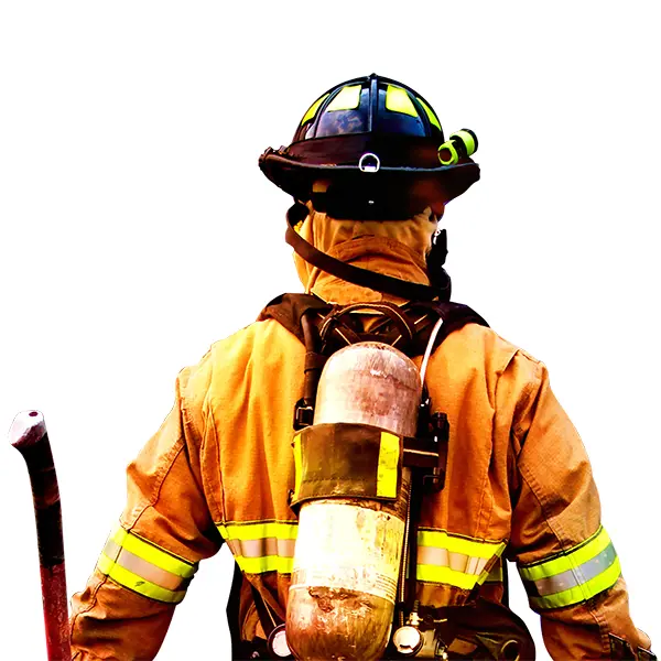 Firefighter with Oxygen Tank