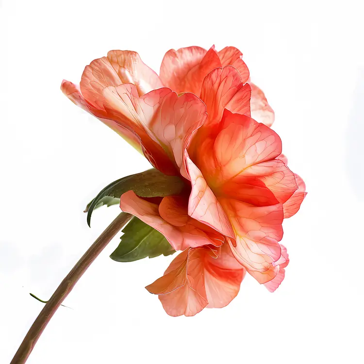 Single Orange Flower with Stem