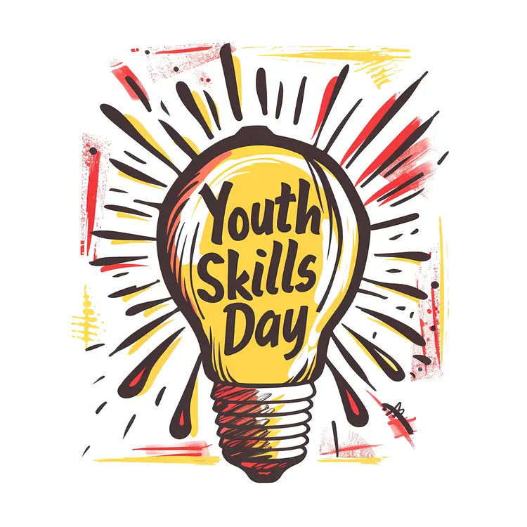 Youth Skills Day Light Bulb Illustration