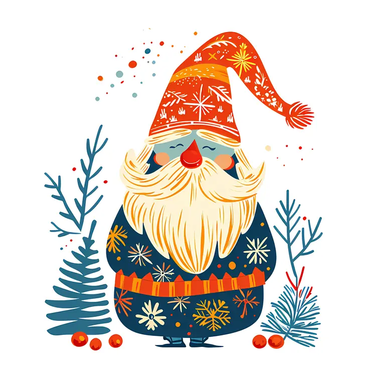 Festive Gnome with Christmas Trees