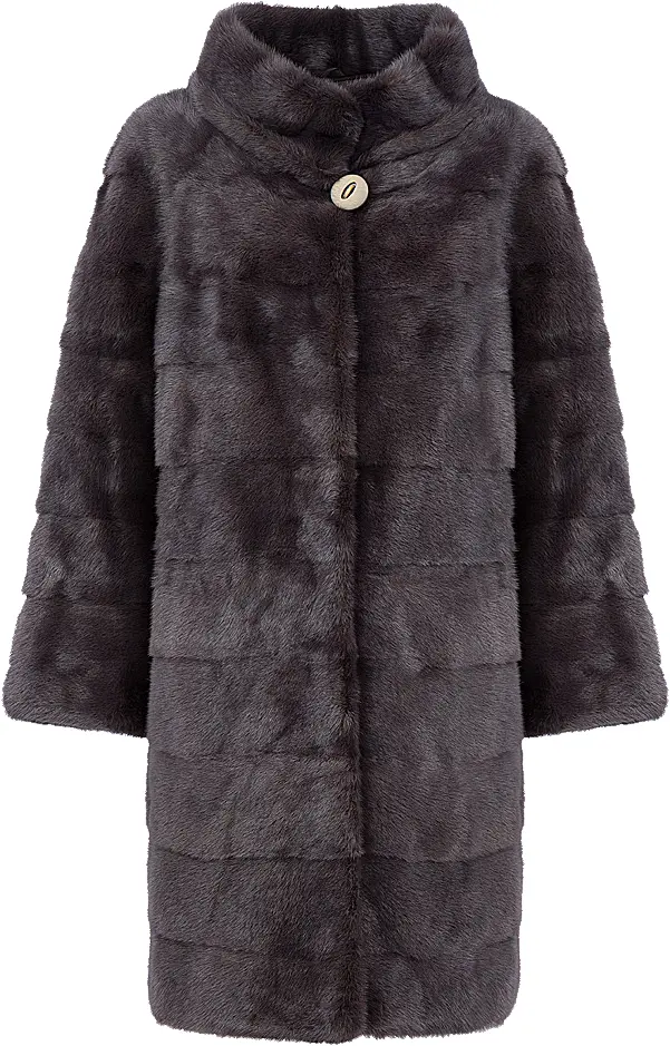 Elegant Gray Fur Coat for Winter