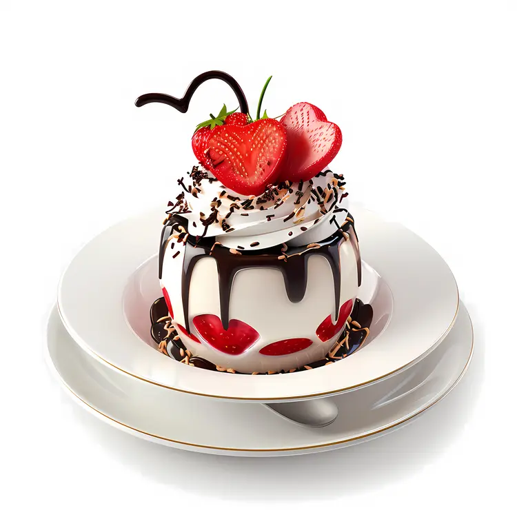 Heart-shaped Cake with Chocolate Drizzle