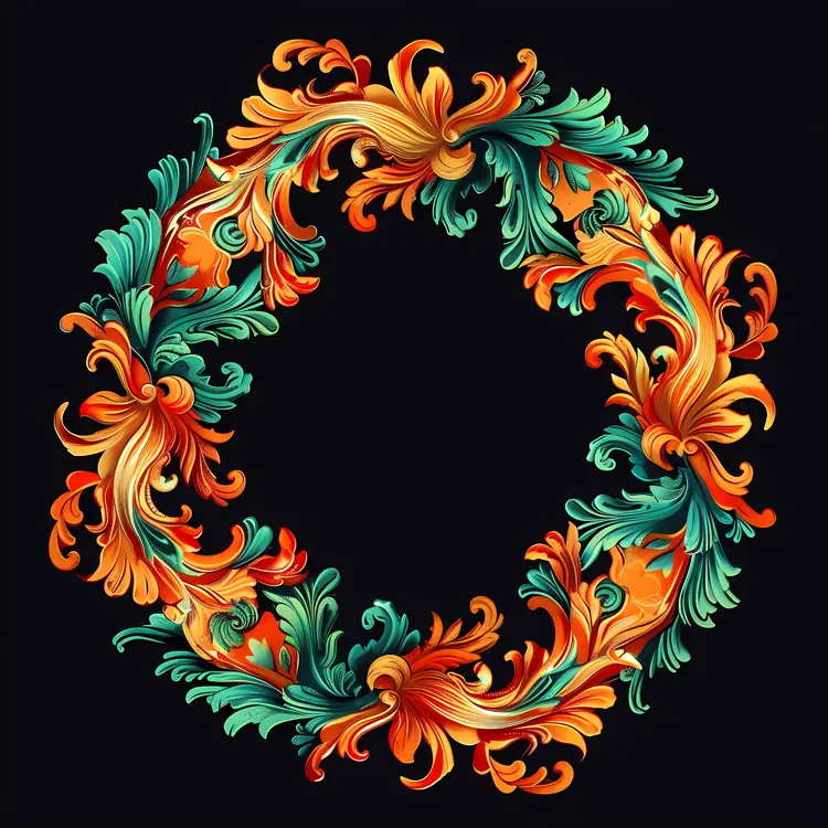 Colorful Ornate Floral Wreath