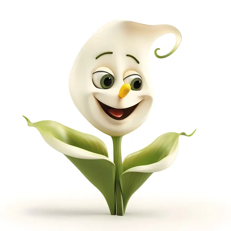 White Flower with Happy Face