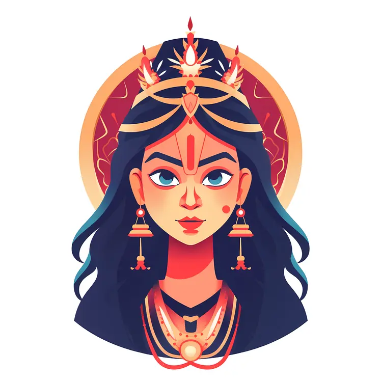 Modern Goddess Illustration with Bold Colors