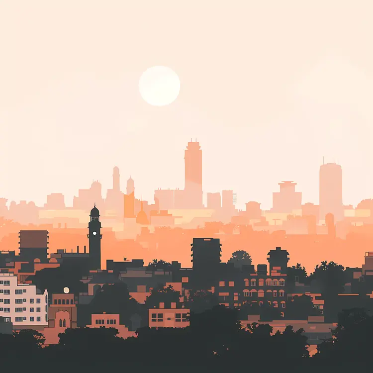 Sunset Skyline Silhouette