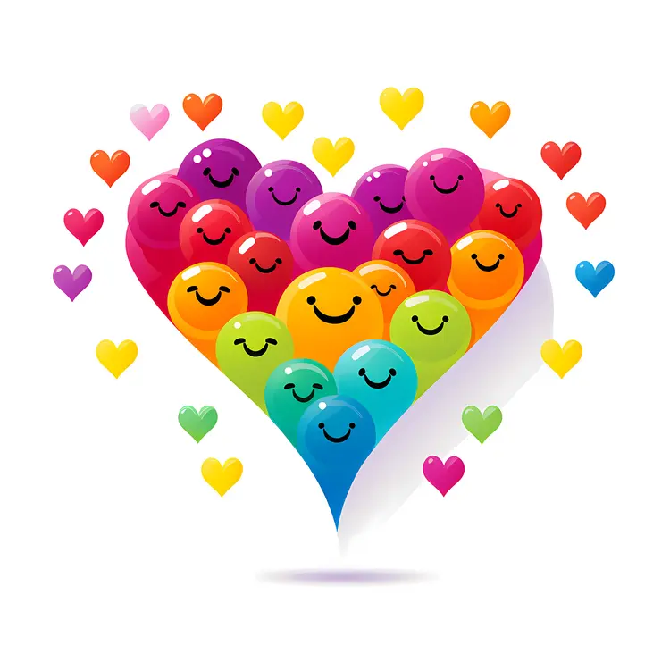 Colorful Smiling Hearts