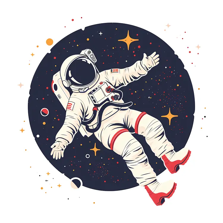 Astronaut in Space with Stars