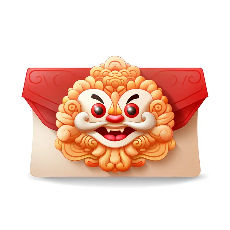 Red Envelope with Lion Face