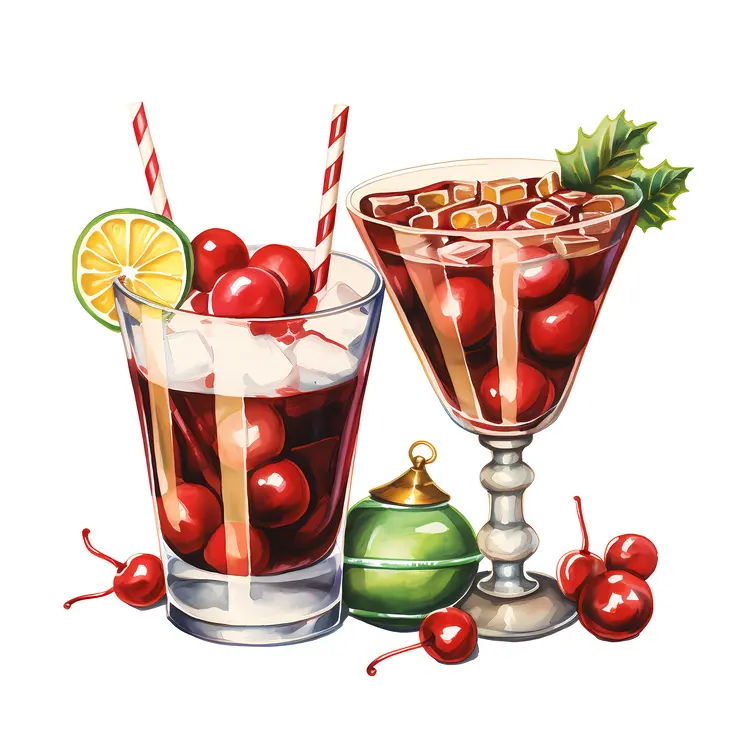 Festive Drinks with Cherries
