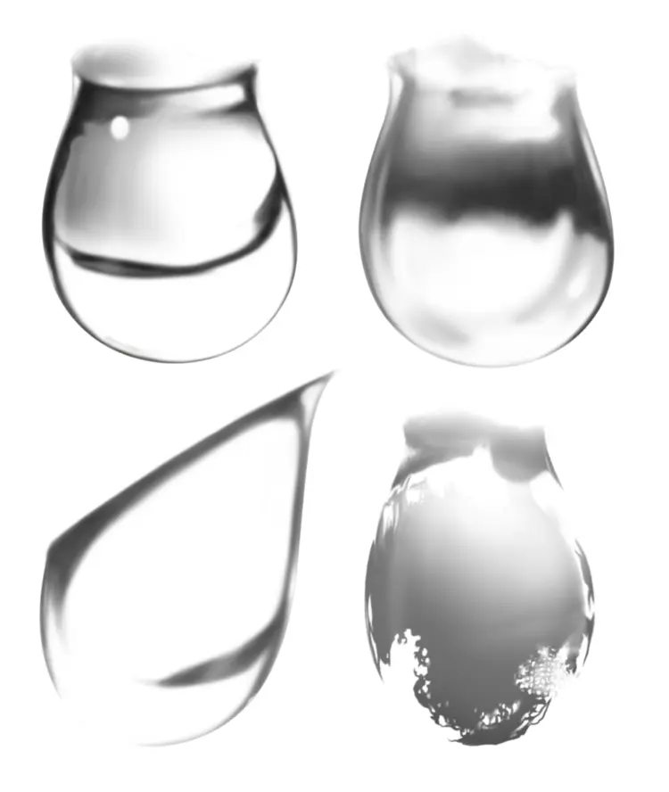 Transparent Water Droplets