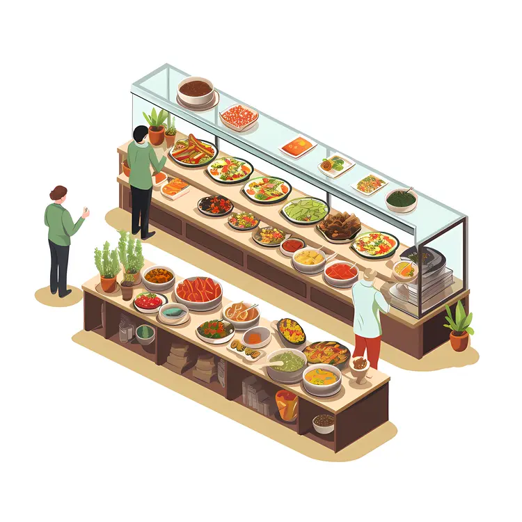 People at Buffet Counter