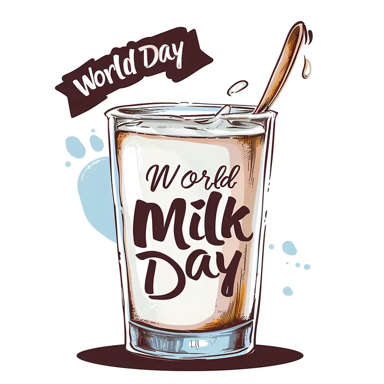 World Milk Day Celebration with Milk and Spoon