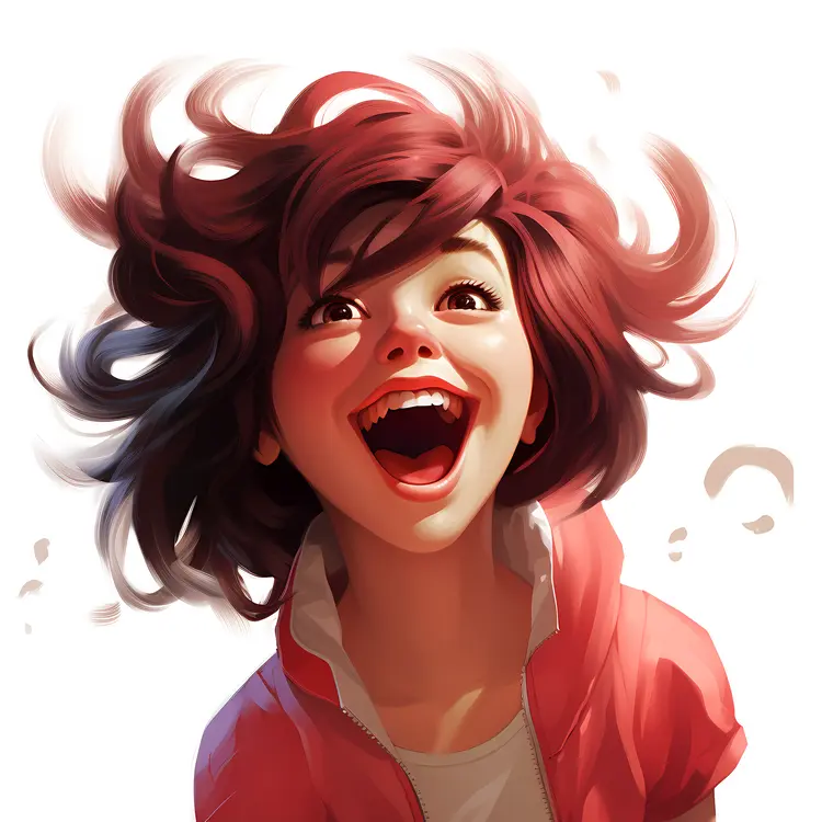 Happy Girl with Red Hair
