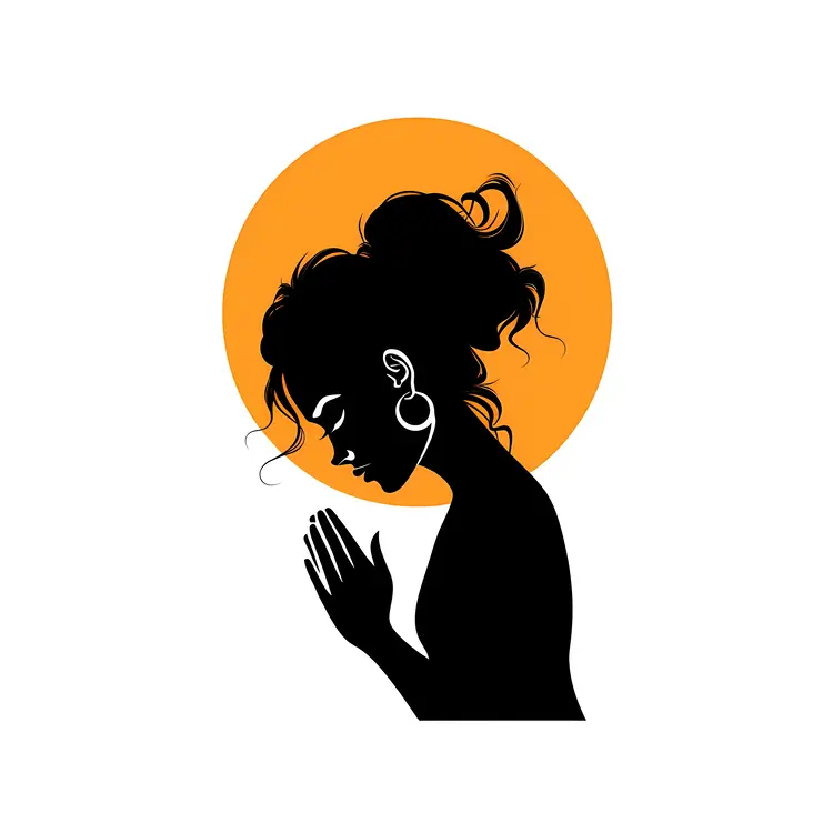 Silhouette of Woman in Prayer