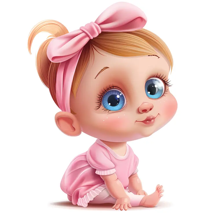 Adorable Baby Girl with Pink Bow