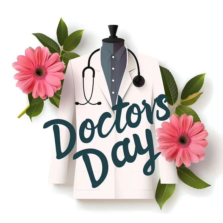 Doctor's Day Celebration with Flowers and Coat