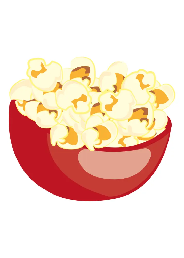 Popcorn in Red Bowl