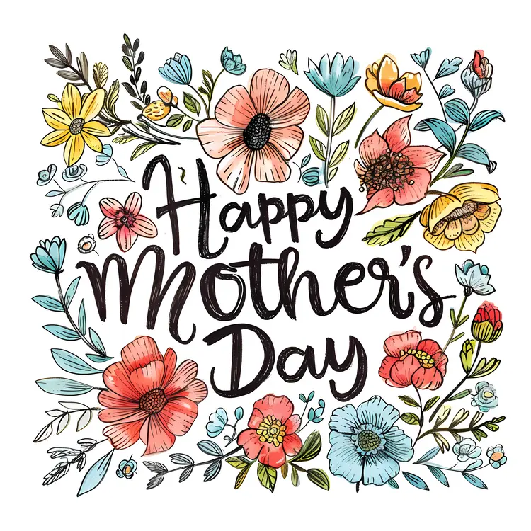 Happy Mother's Day Colorful Floral Design