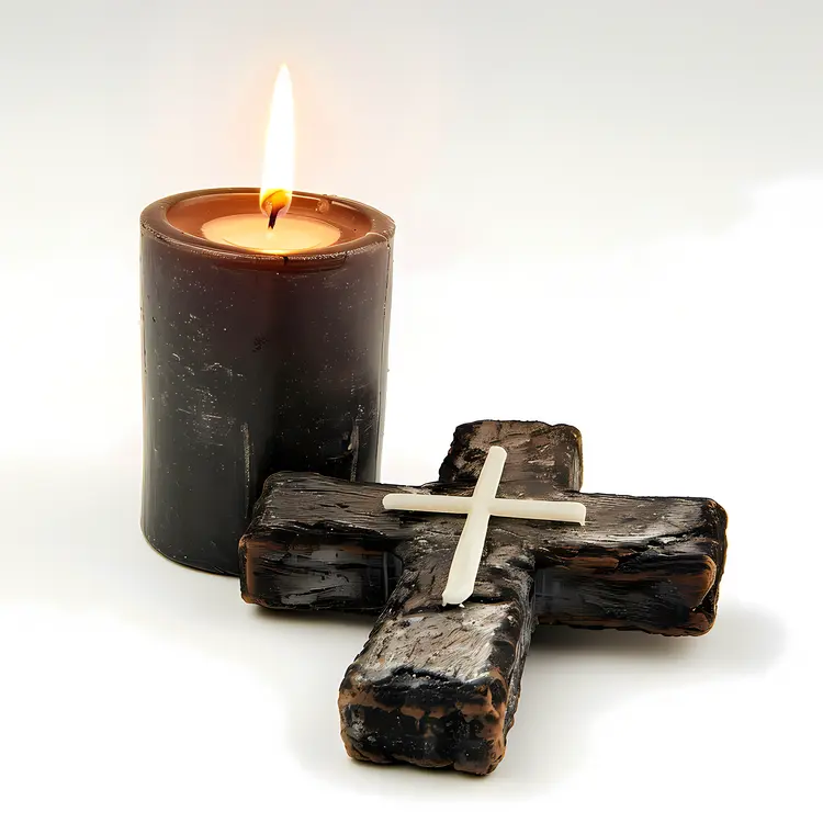 Candle with Cross for Candlemas Day