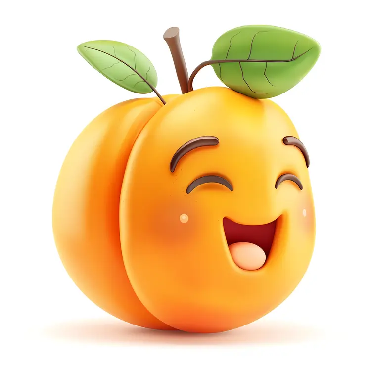 Laughing Peach Cartoon