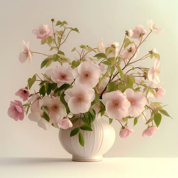 Light Pink Flowers in Elegant Vase