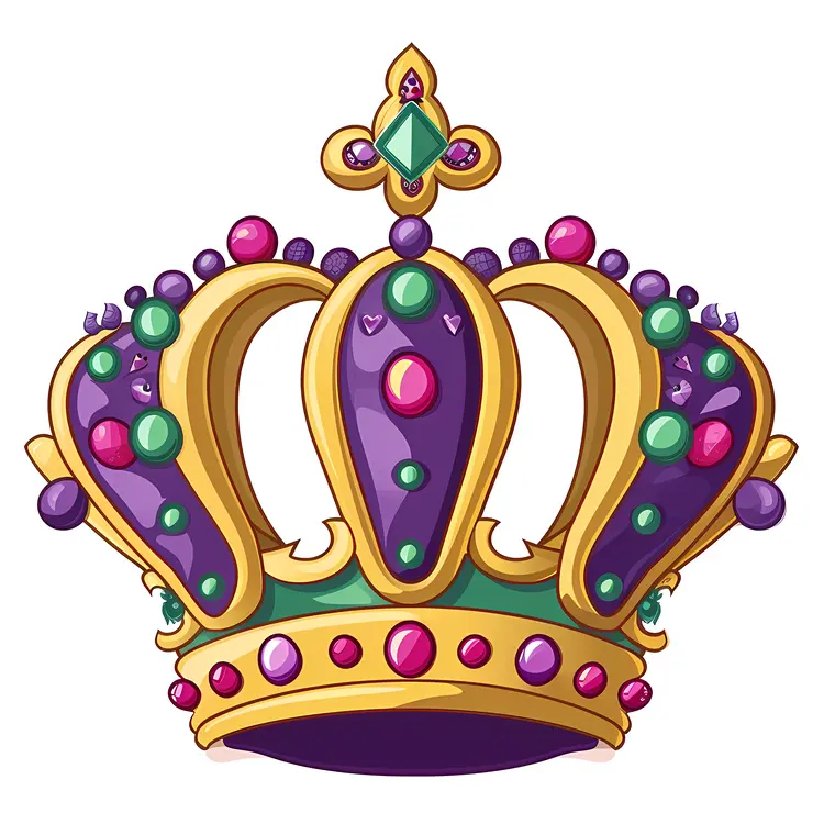 Regal Purple Crown with Colorful Jewels
